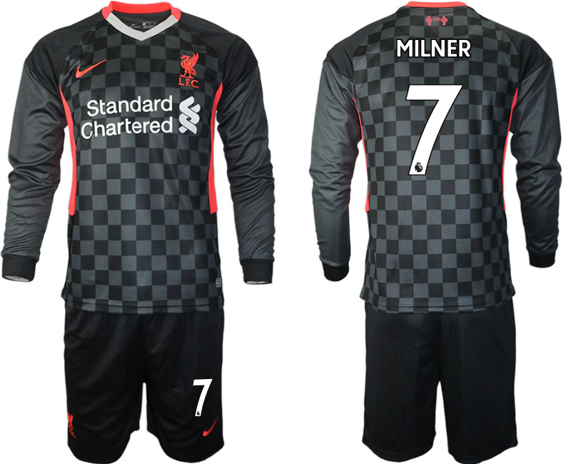 Men 2021 Liverpool away long sleeves 7 soccer jerseys